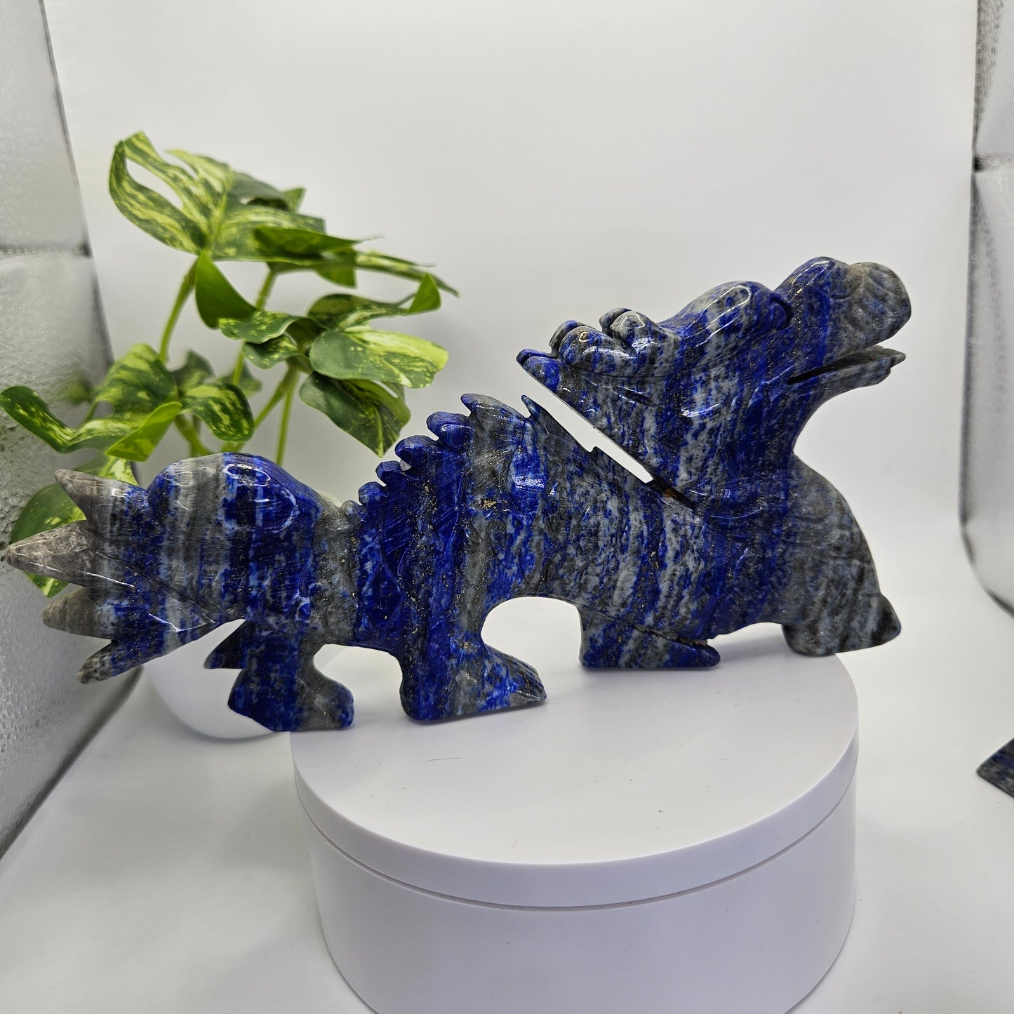 Lapis Lazuli Dragon Carving - 7 inches long, 3.5 inches tall